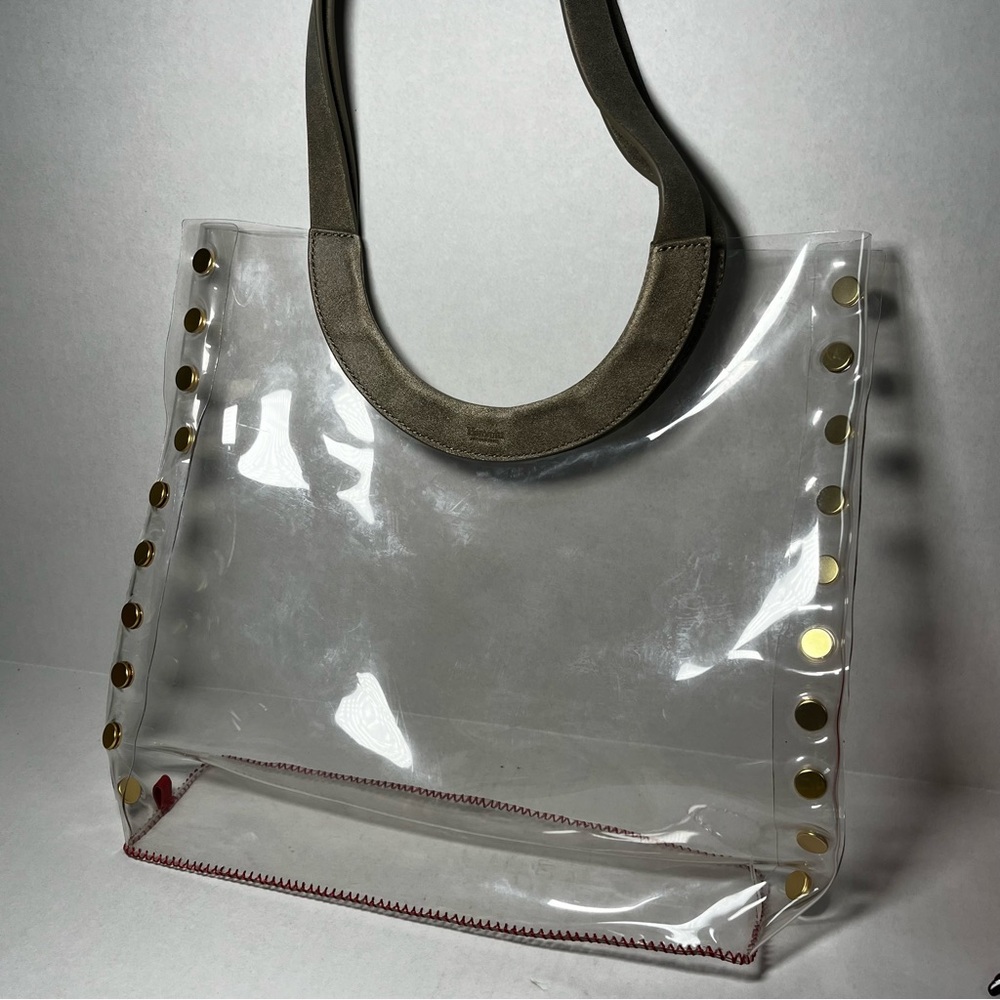 Hammitt Clear Perry Women’s Tote Bag Pewter Brushed Gold